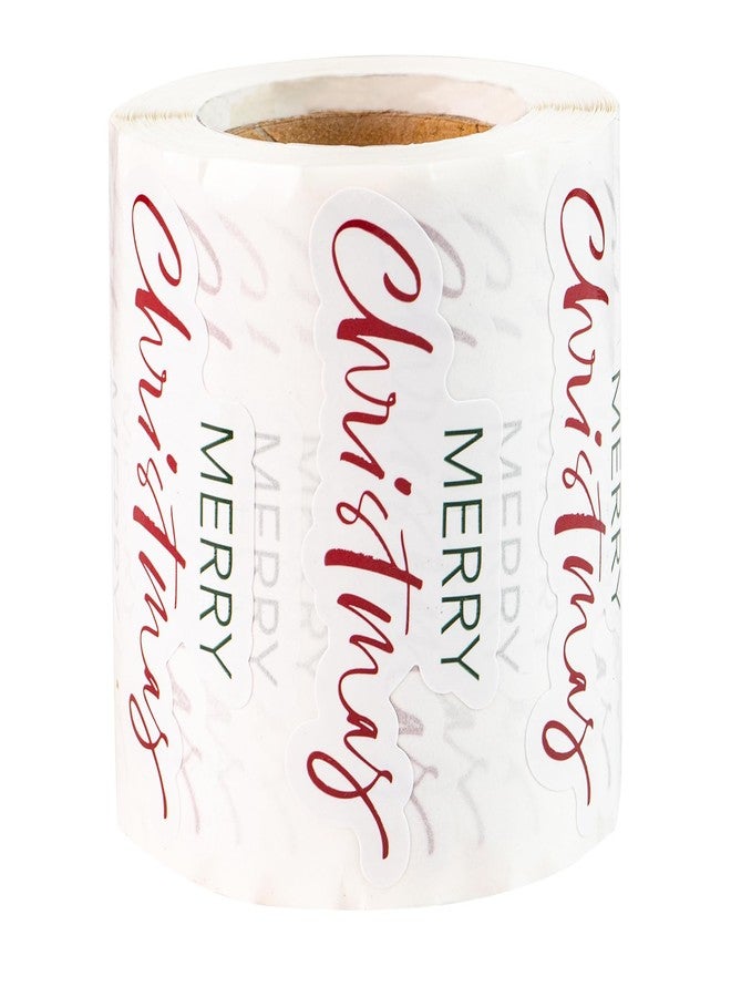 WRAPAHOLIC Christmas Gift Stickers - Merry Christmas Lettering Design, Gift Tags Stickers for Holiday, Party - 1.14 x 2.63 Inch 500 Total Adhesive Labels - Image 4